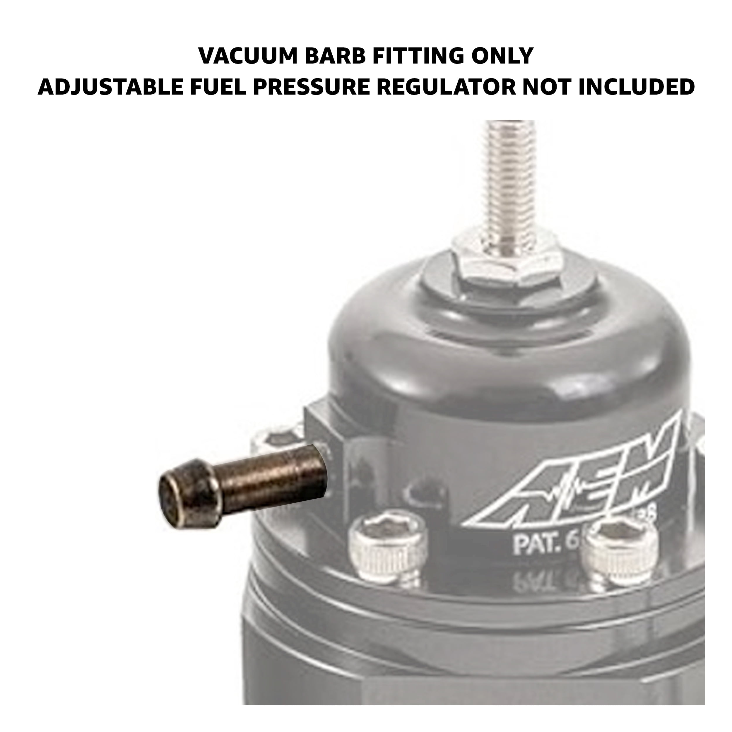 AEM 25-611 Threaded Barb Vacuum Fitting for AEM Adjustable Fuel Pressure Regulator, Black Anodized