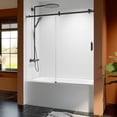 thumbnail image 2 of 56-60" W x 60" H Frameless Single Sliding Shower Door, 5/16" Tempered Glass, 2 of 9