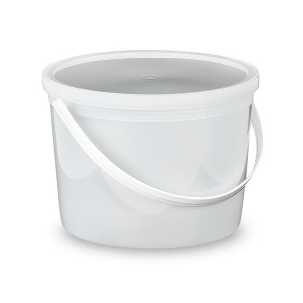 Food Grade Plastic Buckets with Lid and Handle Gallon White Storage