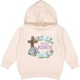 thumbnail image 2 of Inktastic Easter He Has Risen with Cross and Flowers Toddler Hoodie, 2 of 4