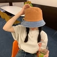 thumbnail image 5 of Sombrero de pescador de mezclilla con circunferencia de la cabeza de 56-58 cm, sombrero de lavabo con protección solar de doble cara para mujer para primavera y verano, 5 of 5