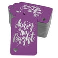 thumbnail image 1 of Inkdotpot Silver Foil Paper Hang Tags Merry And Bright Christmas Favor Tags 50 Pieces, 1 of 6