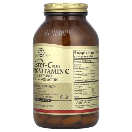 【送料無料】エステル-CプラスビタミンC 1000 mg、180錠 2個セット 【Solgar】Ester-C Plus Vitamin C 1000 mg, 180 Tablets