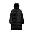 thumbnail image 2 of ohmzyzo Men's Long Winter Coats Warm Quilted Padded Jackets with Pockets Big and Tall Winter Hooded Outerwear Overcoat Black XL, 2 of 9