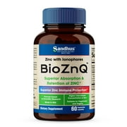 Sandhus BioZnQ (Bio Zinc) Zinc with Ionophores, Dietary Supplement, 60 Vegetarian Capsules