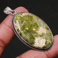 thumbnail image 2 of Unakite Gemstone Pendant Handmade Engagement Gift Unique Jewelry 2.40" FP 1026, 2 of 2