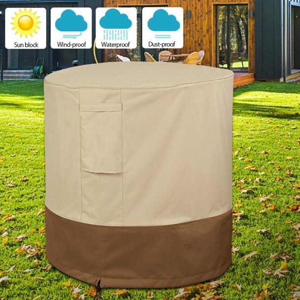 Outdoor Air Conditioner Cover, Premium Round AC Defender, Heavy Duty