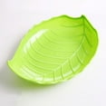 thumbnail image 6 of Mobutofu 6Pcs Green Leaf Shape Plastic Fruit Plate Easy to Clean Creative Tray for Kitchen Use, 6 of 8