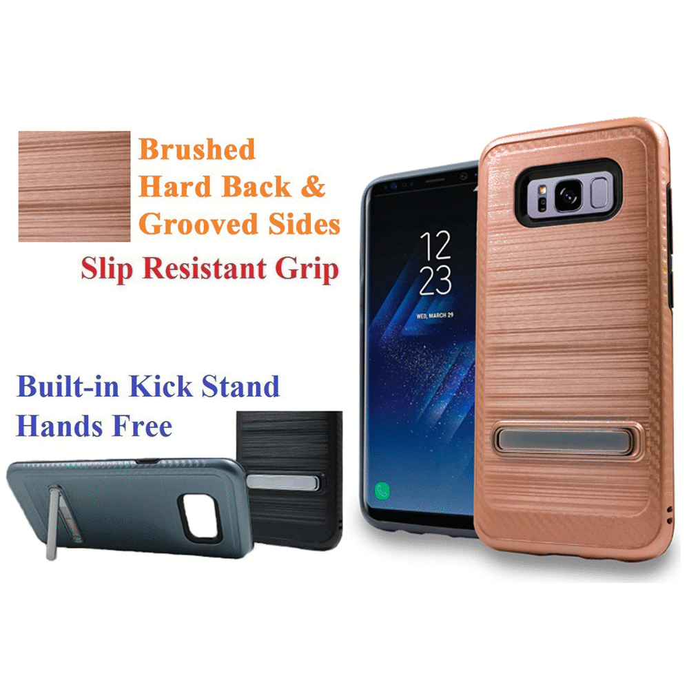 for 5.8" Samsung Galaxy S8 Case Phone Case Kick Stand Brushed Back Grip