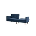 thumbnail image 3 of A&D Home Moreno Polyester Split Back Convertible Sofa, 3 Person Tufted Couch, Velvet Blue, 3 of 7