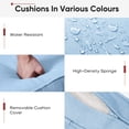 thumbnail image 3 of POCASSY Patio Furniture Cushions Set of 4, 22.5"*22.5" Outdoor Cushion for Patio Furniture, Water Resistant, Fade Resistant, Deep Seat and High Back Cushion for Chair, Sofa, and Couch, Baby Blue, 3 of 7