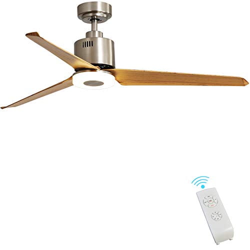 Indoor Ceiling Fan Light Fixtures Finxin Brushed Nickel Remote Led 52 Fans For Bedroom Living Room Dining Including Motor 3 Blades Switch Com Indoor Ceiling Fan Light Fixtures, How To Turn Ceiling Fan On Without Remote