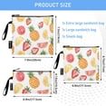 thumbnail image 3 of Dailycode Reusable Ziploc Bags Leakproof Sandwich Snack Freezer Bags Colorful Pineapple Grapefruit Strawberry 3 pack, 3 of 7