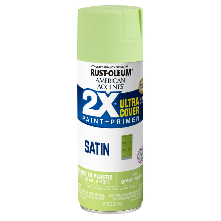 Rust-Oleum American Accents 2x Ultra Cover Green Apple Satin Spray Paint - 12 oz