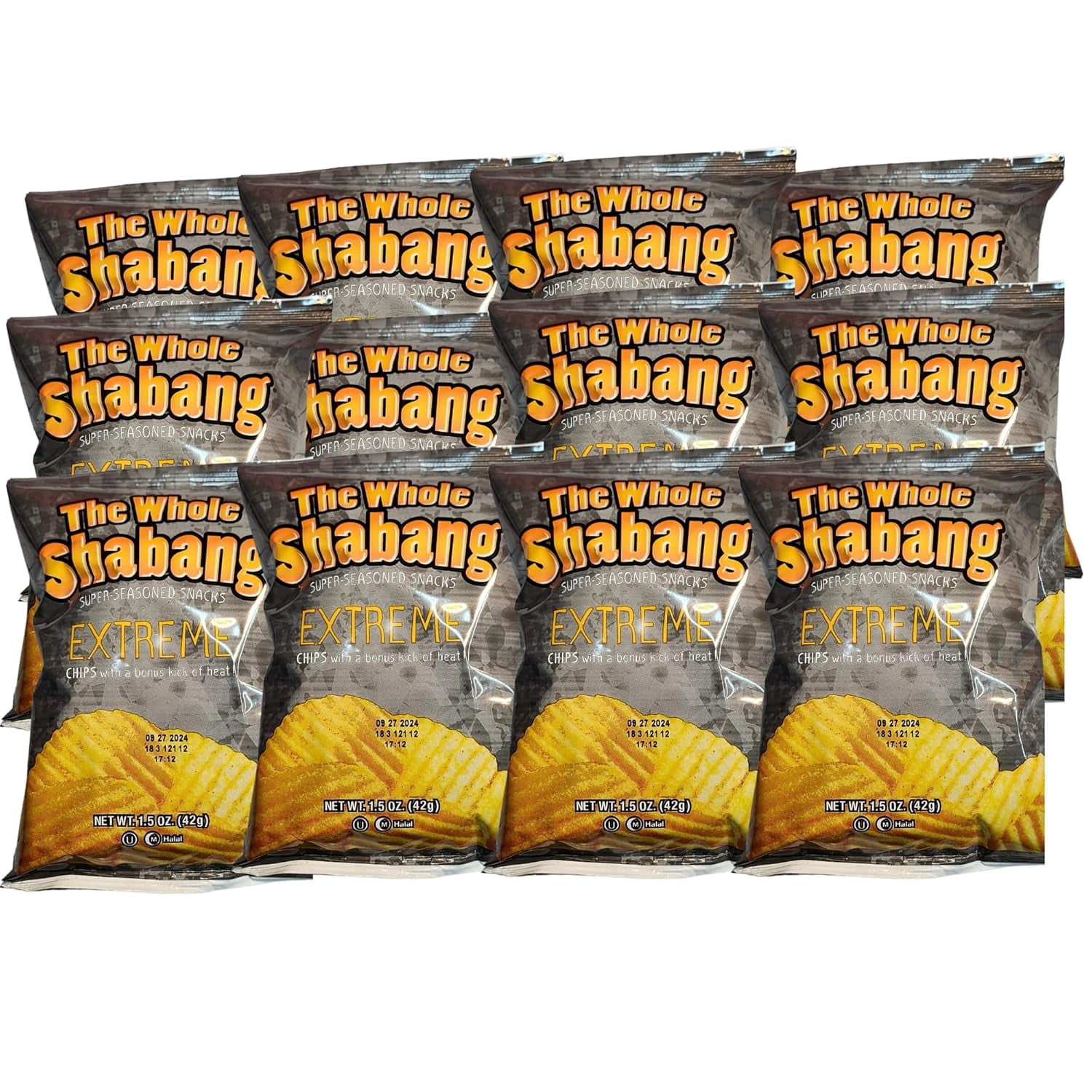 Whole Shabang Potato Chips, 1.5 oz, 12 Pack, Extreme Flavor
