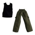 thumbnail image 1 of 1/12 pantalones de muñecas y ropa superior vestida de cosplay mini pierna ancha pantalón largo para figuras de acción masculina de 6 pulgadas con chaleco, 1 of 9
