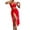 Red, variant on Youyipin Womens Swimsuits Halter Neck Cut Out Swimwear With Mesh Maxi Skirt 3 Piece Swimsuits For Women
