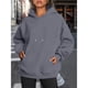 thumbnail image 4 of Sudaderas con Capucha Extragrandes para Mujer, Sudaderas de Forro , Suéteres de Moda para Otoño e Invierno Gris Oscuro S, 4 of 9