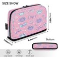 thumbnail image 3 of Standing Pencil Case with Base Large Capacity Stationery Pouch Pen Bag with Zipper for Women Men Dog Paw Prints and Bows, 3 of 7