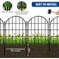 thumbnail image 6 of 32 Pack Decorative Garden Fence, 17in X 34.6ft Arched No Dig Fence Border, Garden Edging Border, Rustproof Metal Animal Barrier with Ground Stake for Dog, Rabbit, Outdoor Yard Patio Decor, 6 of 8