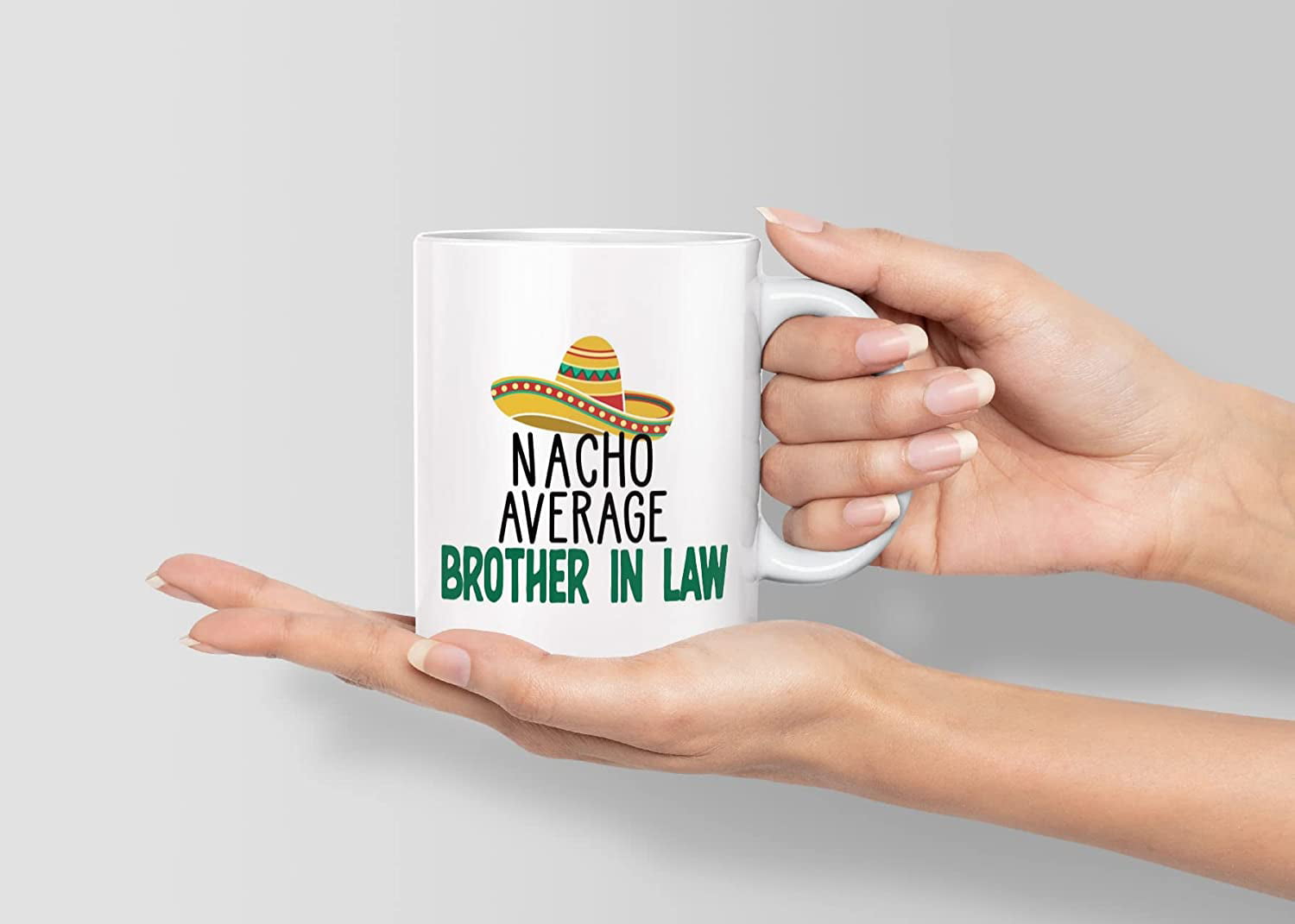 Nacho Average Brother-in-Law Vintage Hat Family Relationship Minimalist  Coffee Tea Cup Spanish Themed Birthday Presents Porcelain Mugs for Home  Kitchen Bar Club Coffee Shop Office 