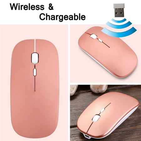 IClover 2.4GHz Wireless Cordless Optical Scroll DPI Mouse/Mice Cordless USB Receiver for Computer PC Laptop Macbook Rose