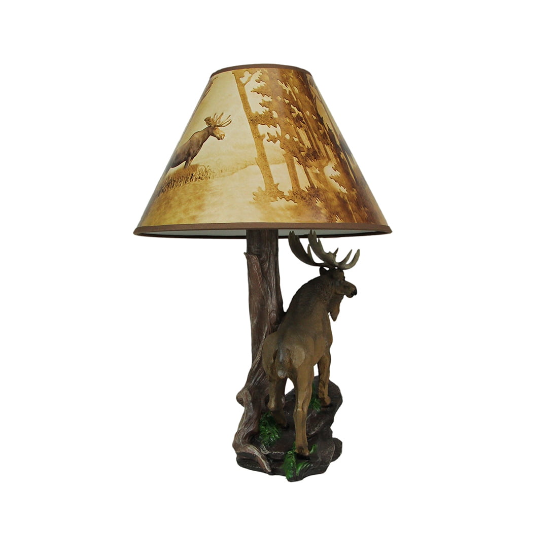 Zeckos North American Bull Moose Table Lamp w/ Shade