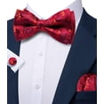 thumbnail image 4 of Conjunto de pajarita Barry.Wang, accesorios formales de seda floral roja, 4 of 7