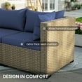 thumbnail image 4 of POTEBAN Patio Furniture Set, 7-Piece Outdoor Sectional All-Weather Wicker Patio Conversation Set for Backyard (Haze Blue Cushions with Gray Rattan), 4 of 7