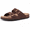 Brown Suede, variant on Women's Cork Footbed Slide Sandals, Comfortable Flat Sandals with Adjustable Buckle, Apricot