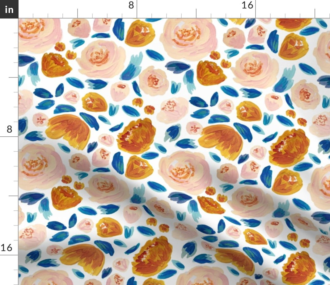 Indy Bloom Design Pink Gold Fall Autumn Yellow Fabric Printed by  Spoonflower BTY - Walmart.com