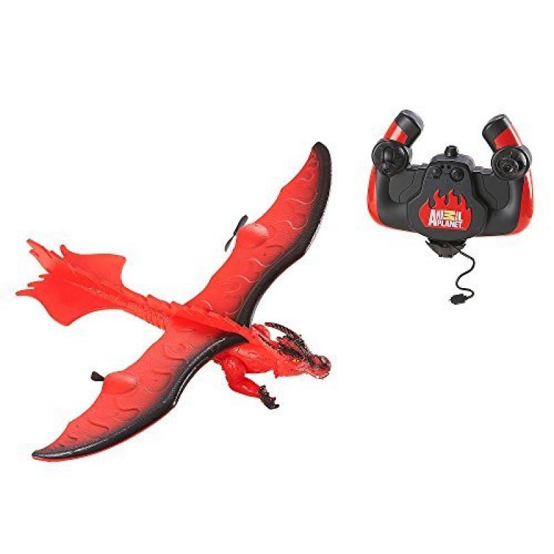 Animal Planet Radio Control Flying Fire Dragon with Remote Control - Red -  