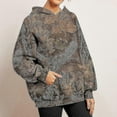 thumbnail image 4 of Women Camo Hoodie Print Oversized Fleece Sweatshirt Casual Pullover With Pockets, 4 of 5