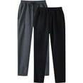 thumbnail image 3 of TrendOFT 2 Pack Mens Baggy Wide Leg Sweatpants Athletic Moisture Wicking Workout Gym Joggers with Drawstring Elastic Waist Stretchy Sweat Pants Dark Gray XL, 3 of 4