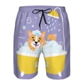 thumbnail image 3 of Fotbe Corgi Washing in Bathtub Trajes de Baño Estampados para Hombre, Shorts de Verano de Secado Rápido, Ropa de Playa, Bañadores-3X-Large, 3 of 6