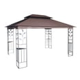 thumbnail image 6 of Tcbosik 13' x 10' Gazebo with Double Roof and Mosquito Net, Patio Tent Canopy with Metal Frame for Deck, Lawn, Garden, Backyard, Brown, 6 of 9