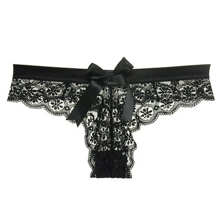 

Women Plus Size Temptation See Through Hollow Floral Lace Underwear Low Waist Bi