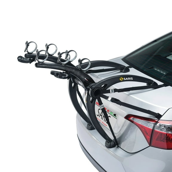 Saris Bike Racks, Bones Car Trunk Bicycle Rack Carrier, Mounts 3 Bikes, Black