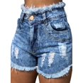 thumbnail image 1 of Julyccc Women Ripped High Waist Shorts Jeans Denim Hot Pants, 1 of 2
