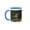 Blue/White, variant on 3drose, Painted Bunting Bird on Huisache Tree, Texas - Na02 Rnu0719 - Rolf Nussbaumer, 11oz Magic Transforming Mug