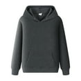 thumbnail image 1 of Sweat à Capuche Homme Automne Solide avec Poche Manches Longues Gris Foncé S, 1 of 4