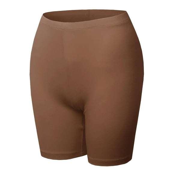 FashionOutfit Women's Essential Active Daily Cotton Mid Rise Biker Shorts