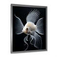 thumbnail image 2 of Designart "Black and White Minimalist Butterfly Fish II" Animals Framed Wall Art - Modern White Butterfly Fish Bedroom Framed Canvas Wall Art, 2 of 6