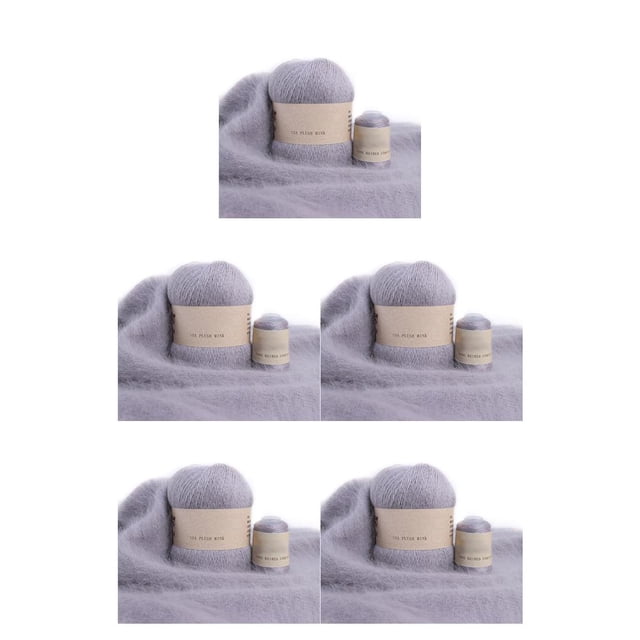 Kit de hilo de ganchillo Matsuzay 50g 20g 5Conjunto Gris plateado