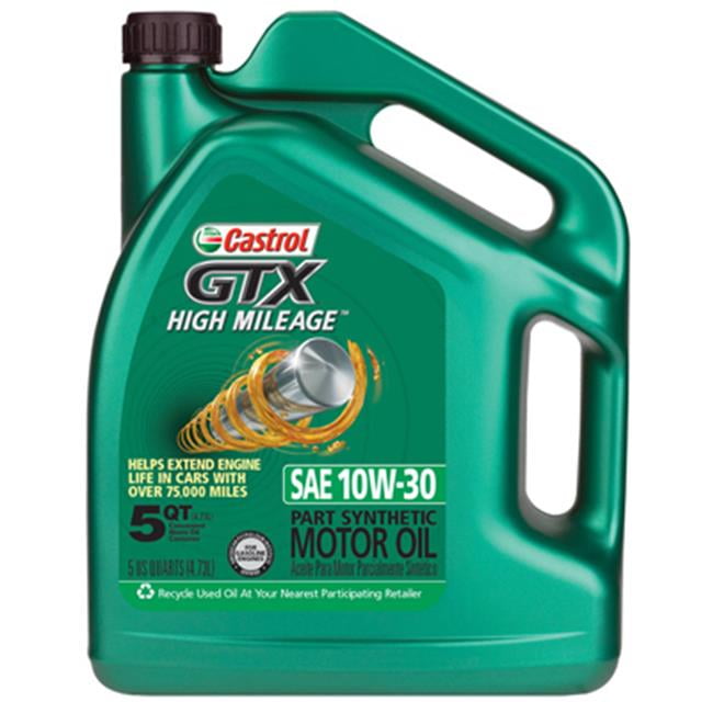 BP Lubricants 03110 5 Quart, Castrol 10W30 GTX High Mileage Motor Oil