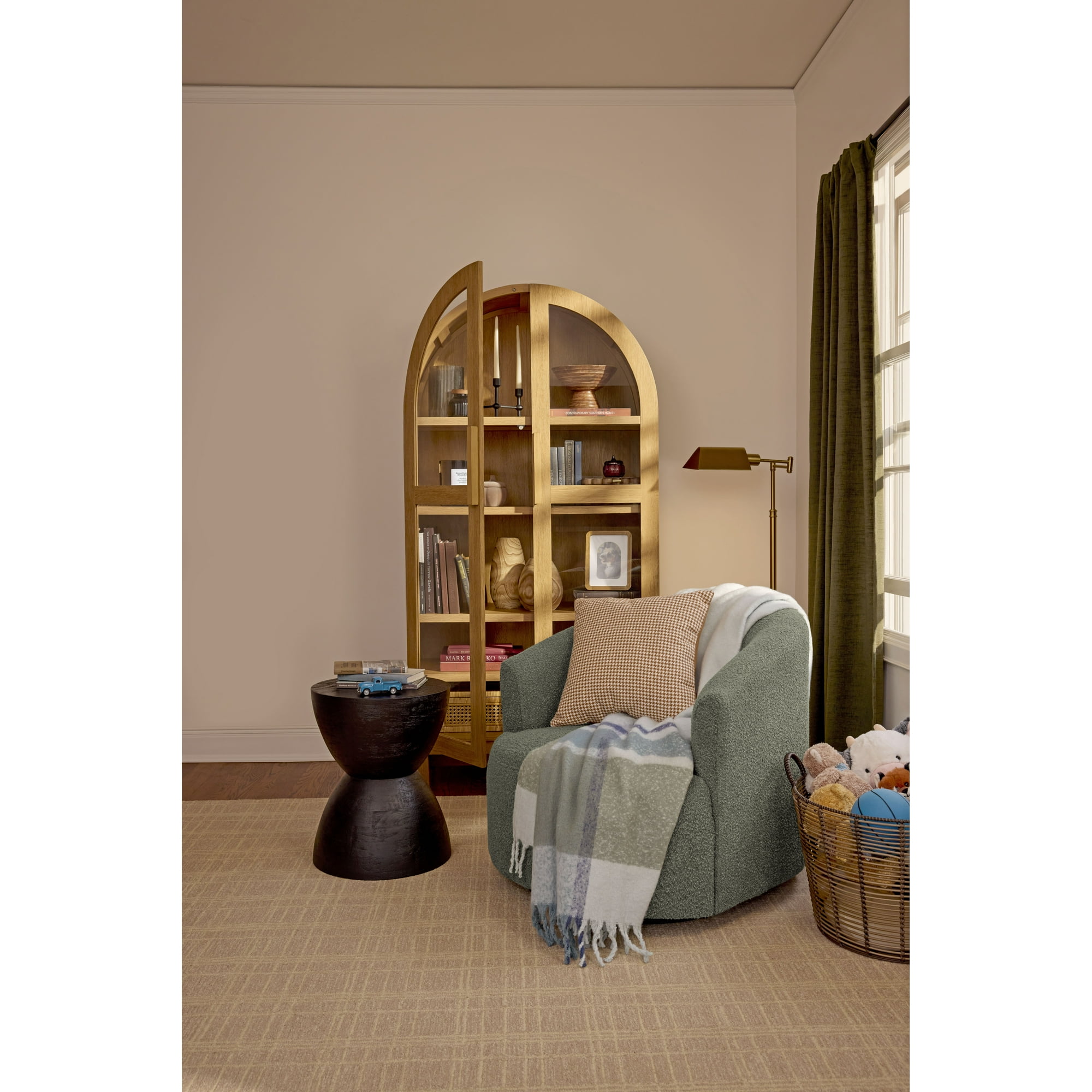 Better Homes & Gardens Juliet Arch Accent Cabinet, Light Honey Finish