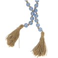 thumbnail image 6 of DecMode Handmade Round Long Light Blue Glass Garland with Tassel with Knotted Brown Jute, 6 of 11