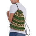 thumbnail image 2 of Bingfone Dark Green Vintage Corn Pattern Drawstrings Backpacks Bags for Men Women Gym Drawstrings Bag-Medium, 2 of 8