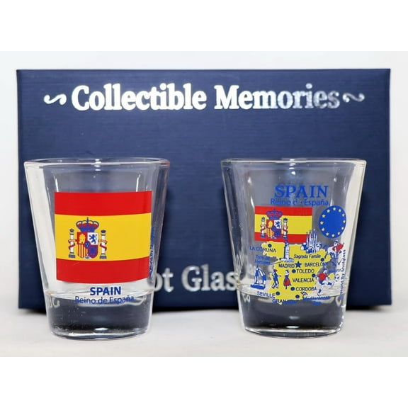 Spain Souvenir Boxed Shot Glass Set (Set of 2)