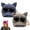 Khaki+navy, variant on Y2K Cat Ear Trucker Hat with Detachable Sunglasses Vintage Washed Baseball Cap Pilot Style UV Protection Snapback